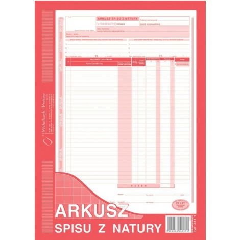 Druk MiP Arkusz Spisu z Natury A4/48